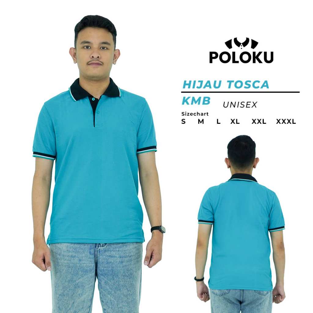 POLO SHIRT KOMBINASI HIJAU TOSCA