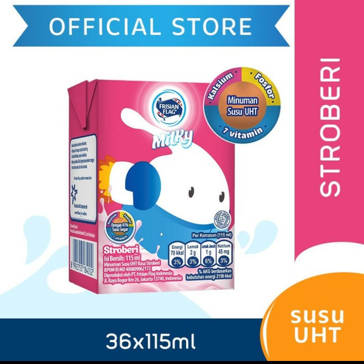 

Frisian flag milky strowbery@115ml(1dus 36pcs)