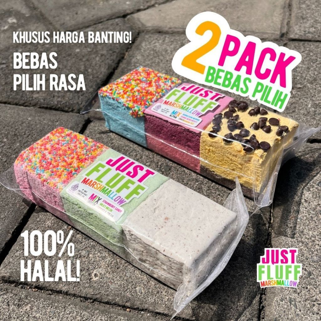 

2 Pack Marshmallow JustFluff [BEBAS PILIH] [HALAL] Gourmet Marshmallow JustFluff