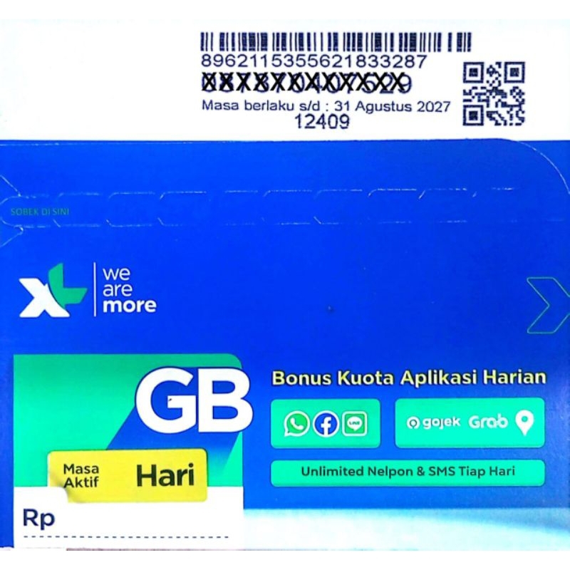 Kartu Perdana XL Reguler/Kosongan