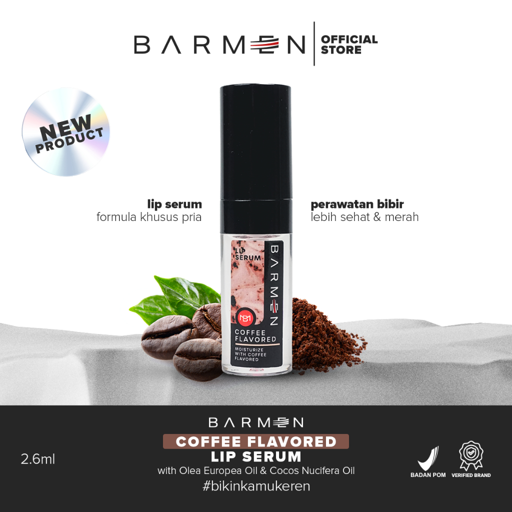 BARMEN Lip Serum Moisturize With Coffee Flavored - Perawatan Bibir Pria Untuk Bibir Hitam Kering dan