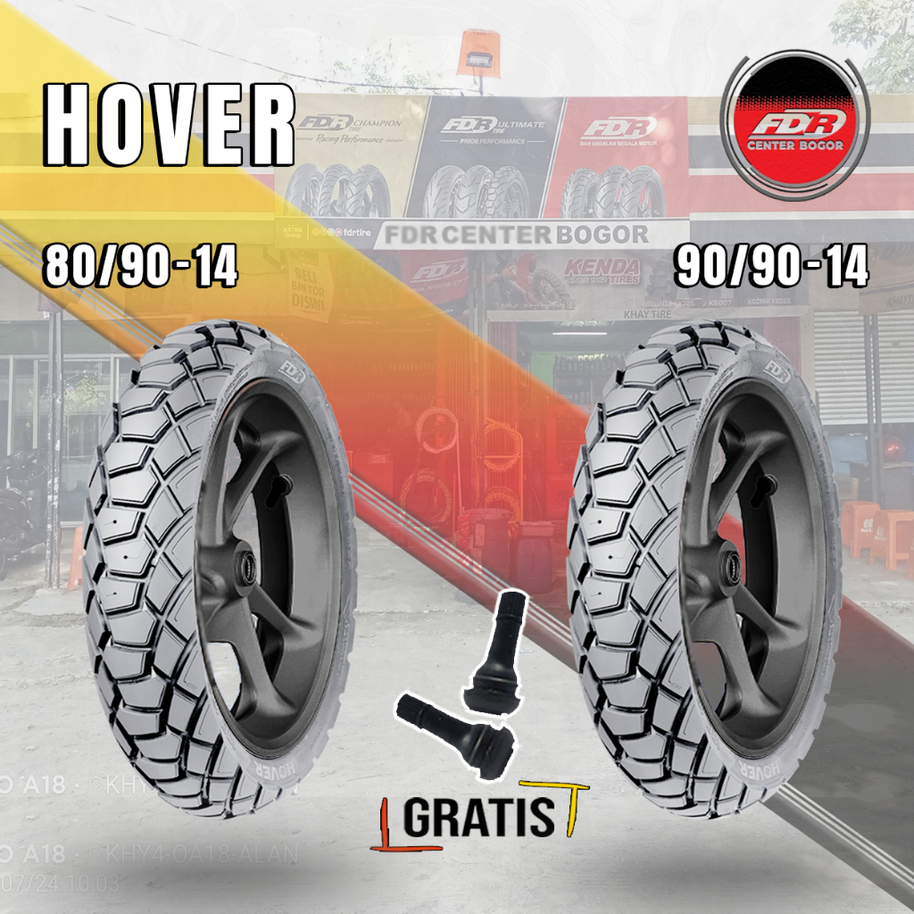 Paket Ban Motor Matic FDR HOVER 80/90-14 + 90/90-14 Tubeless