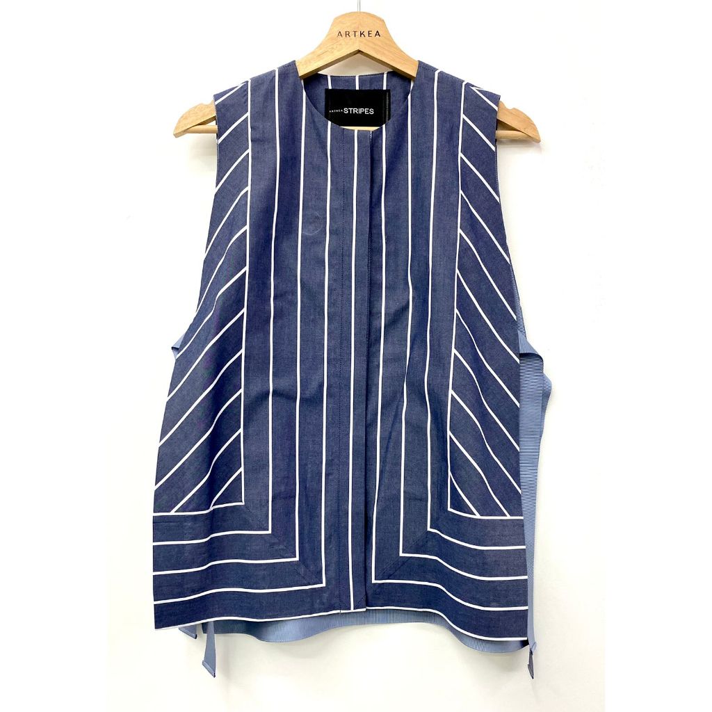Denim Grey Maze Vest - Ukuran M - ARTKEA Stripes for GADIS Special Sale