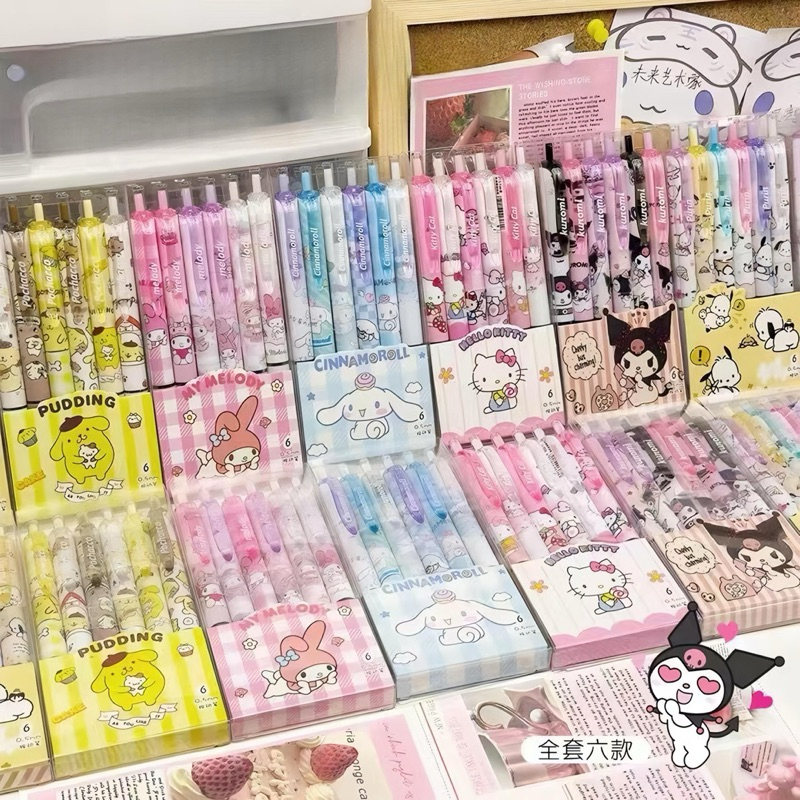 

⭐ PGS ⭐️ Ballpoint / Pulpen Mekanik 0.5 mm Motif Karakter Sanrio Isi 6 Pcs