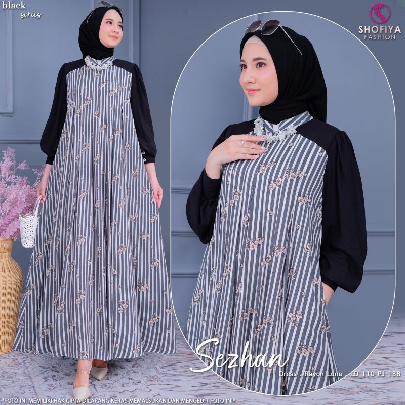 SEZHAN Dress Gamis By Shofiya/ Gamis Premium/ Dress Premium/ Shofiya/ Ori Shofiya/ Dress/ Gamis/ Fam