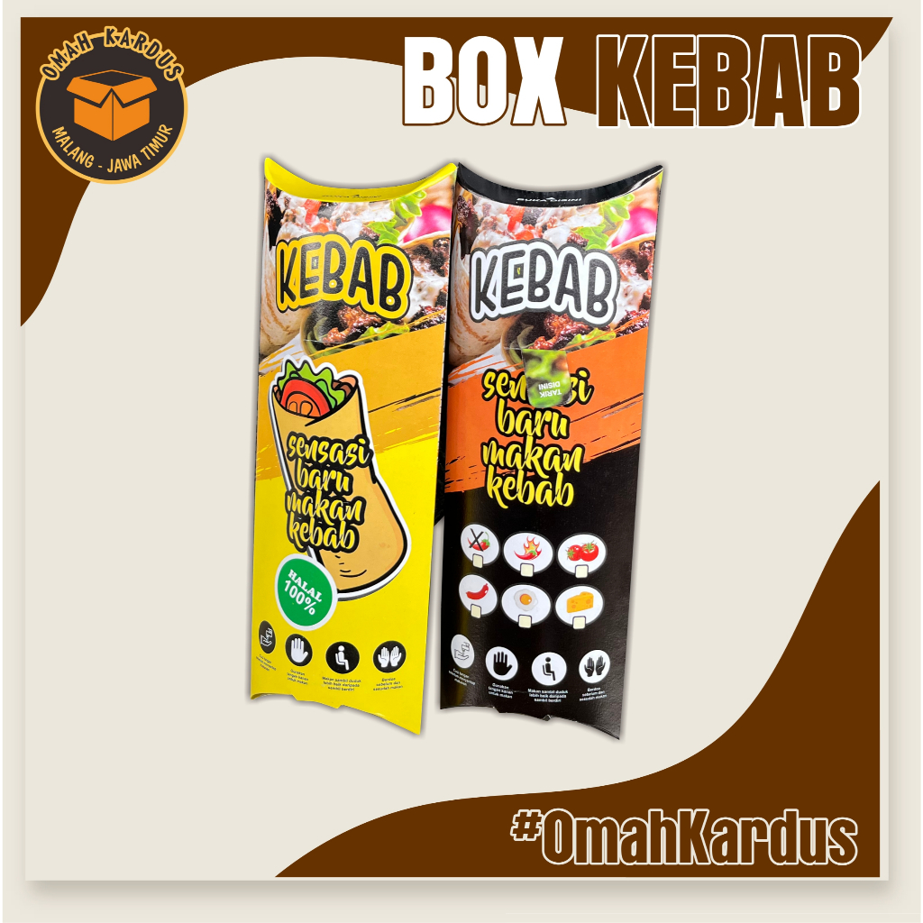 

Kemasan kebab full print universal tanpa merk 24x9 / kemasan kebab / box kebab