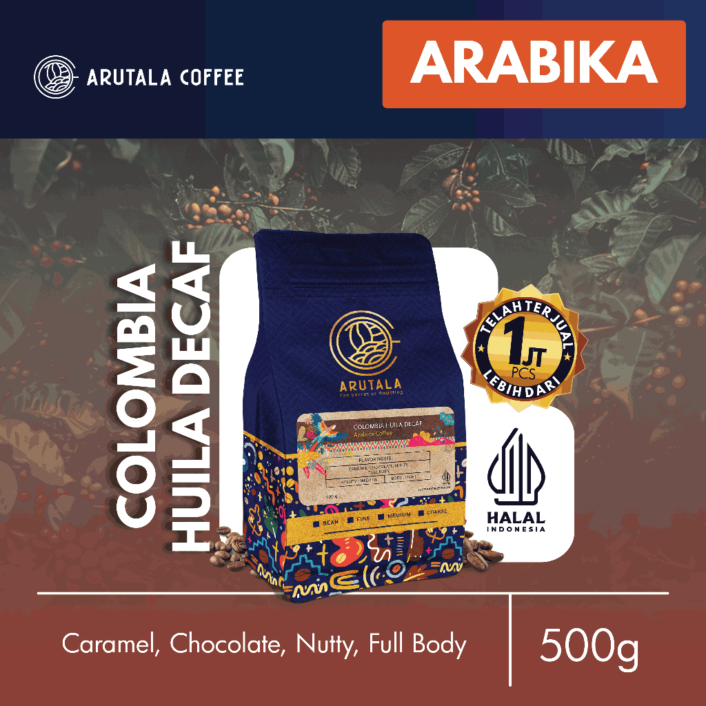 

ARUTALA Kopi Colombia Decaf Arabika 500 Gram