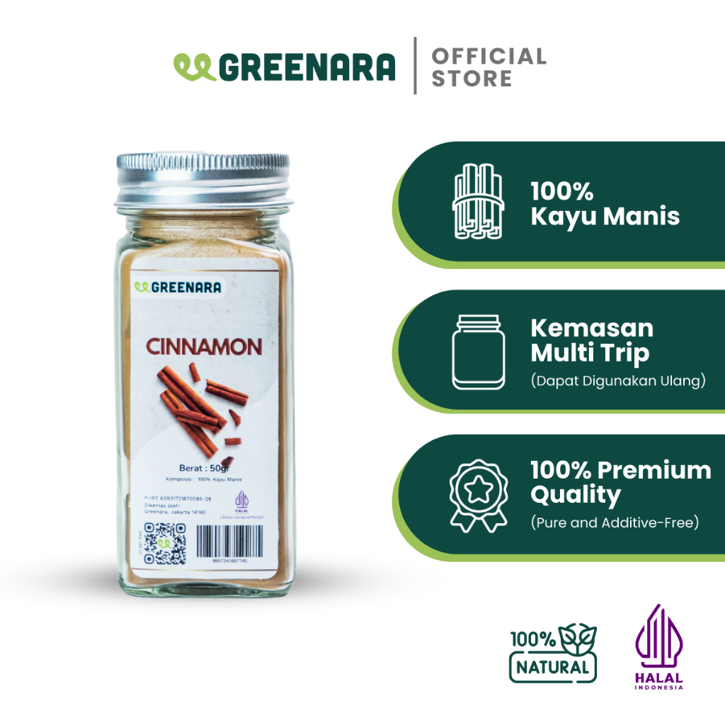 

Greenara - Kayu Manis Bubuk 50gr / Ground Cinnamon