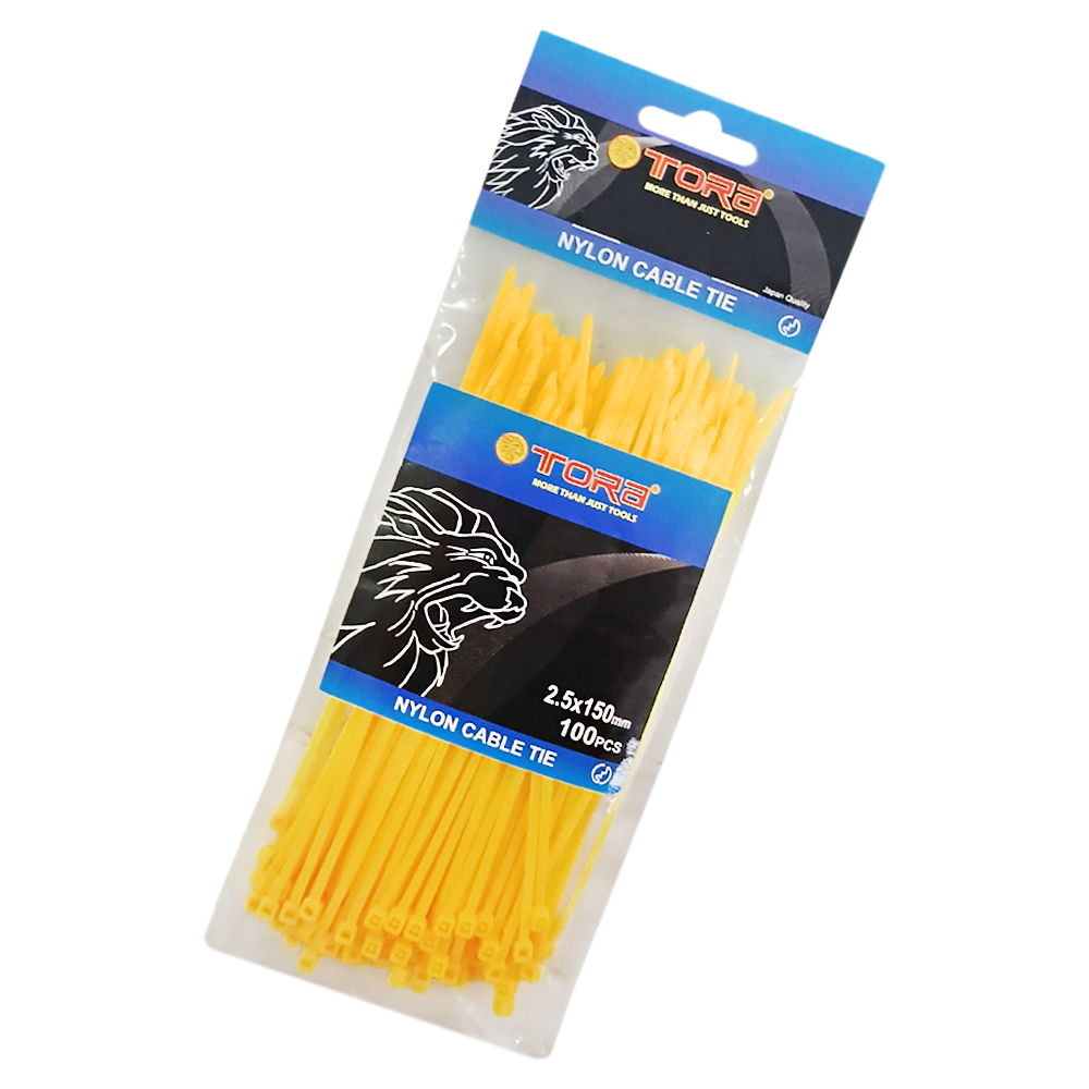 

TORA Kabel Tis Nylon 2.5 x 150 mm - Tali Ikat Warna Kuning 100 Pcs