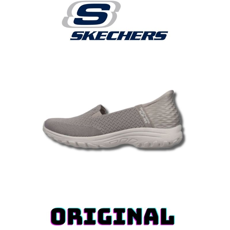 Sepatu Skechers Slip On Reggae Fest 2.0 Light Taupe Women's ( 158698/TPE ) Original