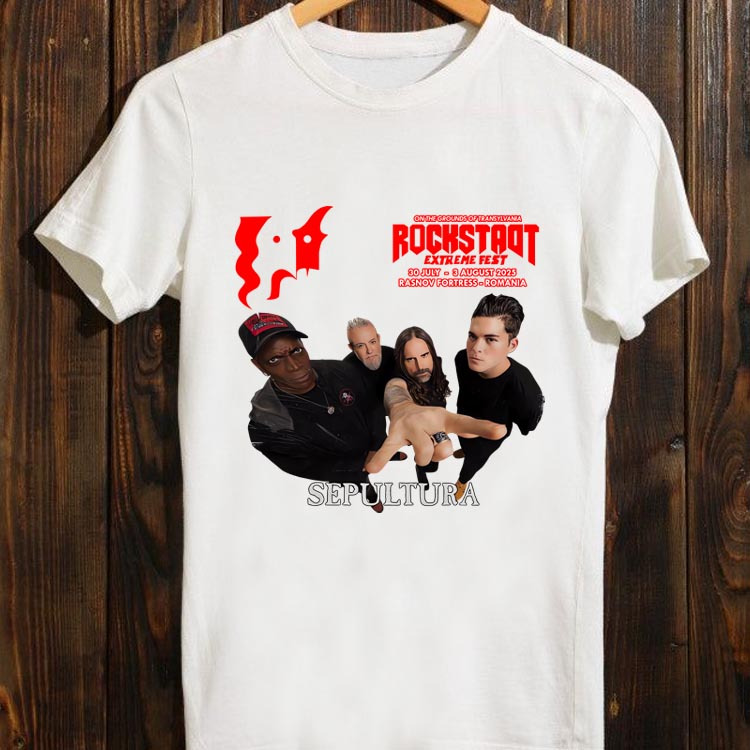 Kaos Sepultura Rockstadt Extreme Fest 2025 Tour Tshirt Putih Casual 100% Cotton White | Size S M L X