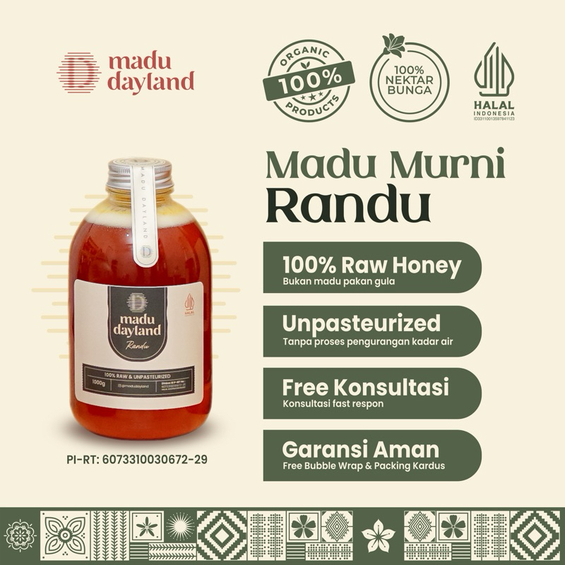 

Madu Murni Nektar Randu Madu Dayland 100% Raw Honey