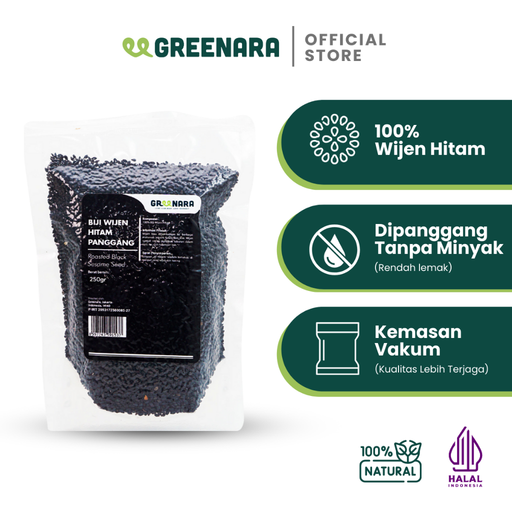 

Greenara - Wijen Hitam Panggang 250gr / Roasted Black Sesame Seed