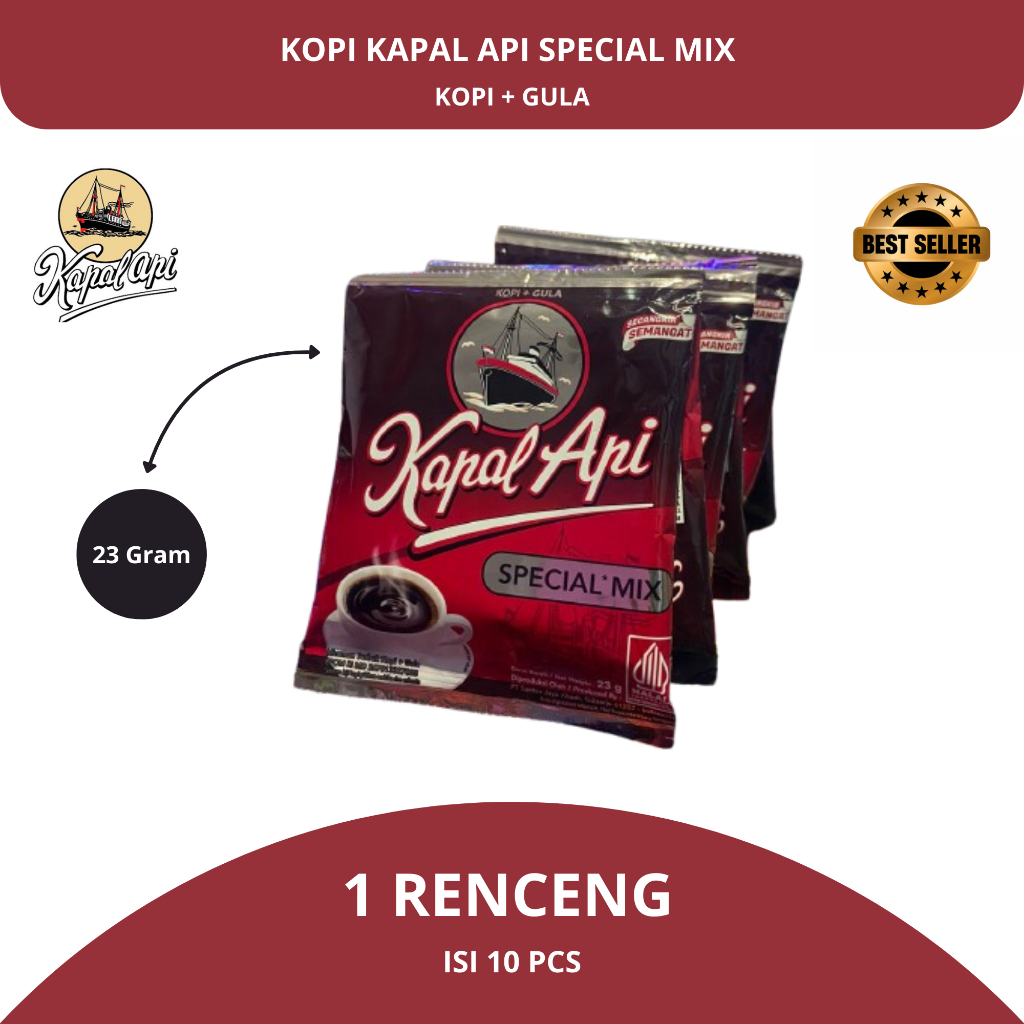 

KOPI KAPAL API SPECIAL MIX 23gr - 1 RENCENG (10 PCS)