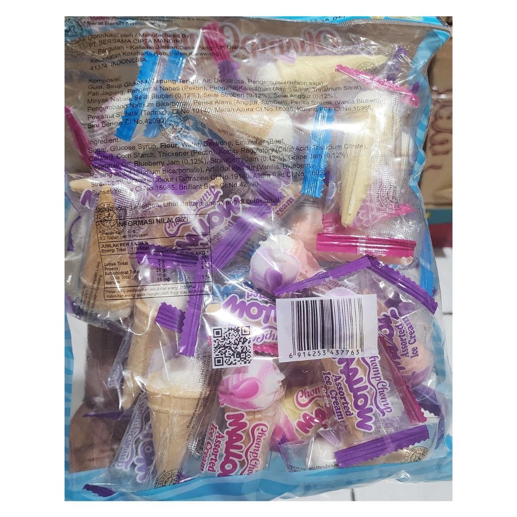 

grosir snack murah MARSMALLLOW BENTUK ICE CREAM ISI 24