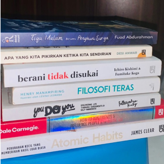 [PRELOVED] BUKU MOTIVASI ATOMIC HABITS THE ALPHA GIRLS FILOSOFI TERAS BERANI TIDAK DISUKAI YOU DO YO