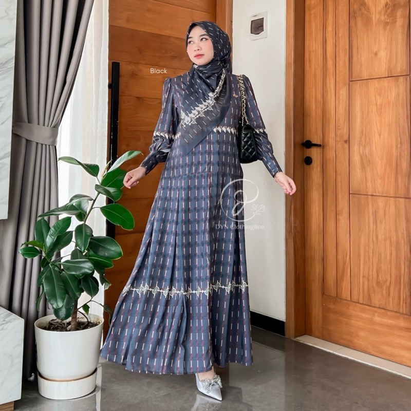 DYN Signature Gracella Dress | Gamis Wanita Busui Friendly lengan kancing aktif | Fashion Muslim