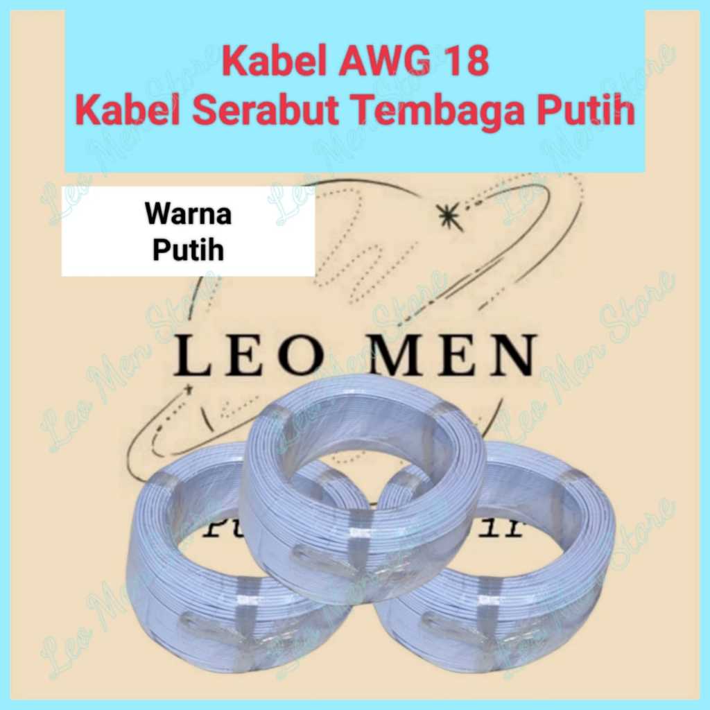 Kabel AWG 18~Kabel Serabut AWG 18~TINNED CU~Tembaga Putih~PUTIH