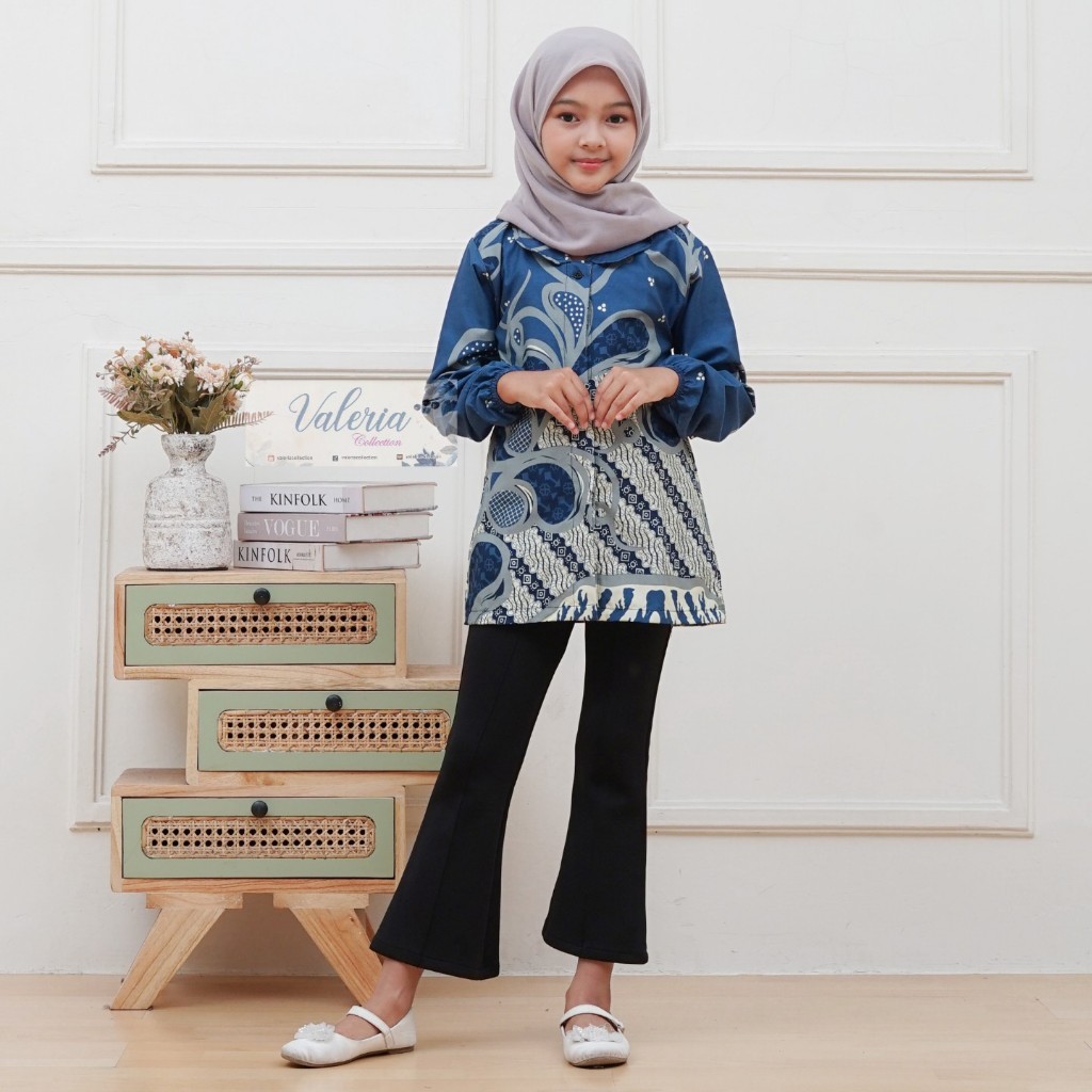 DISKON BAJU COUPLE KELUARGA AYAH IBU ANAK BLOUSE CANTIK LENGAN PANJANG ATASAN BATIK MODERN