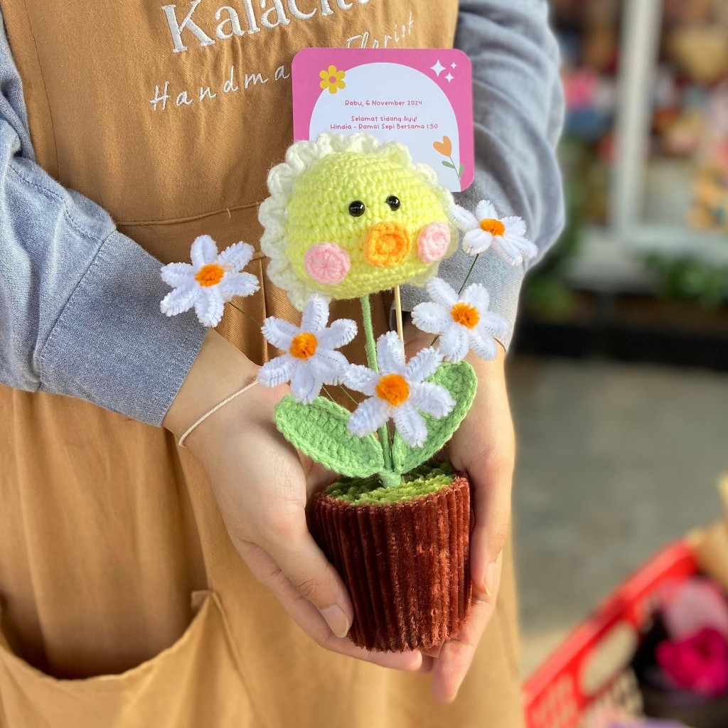 Mini Pot Rajut Amigurumi Lucu