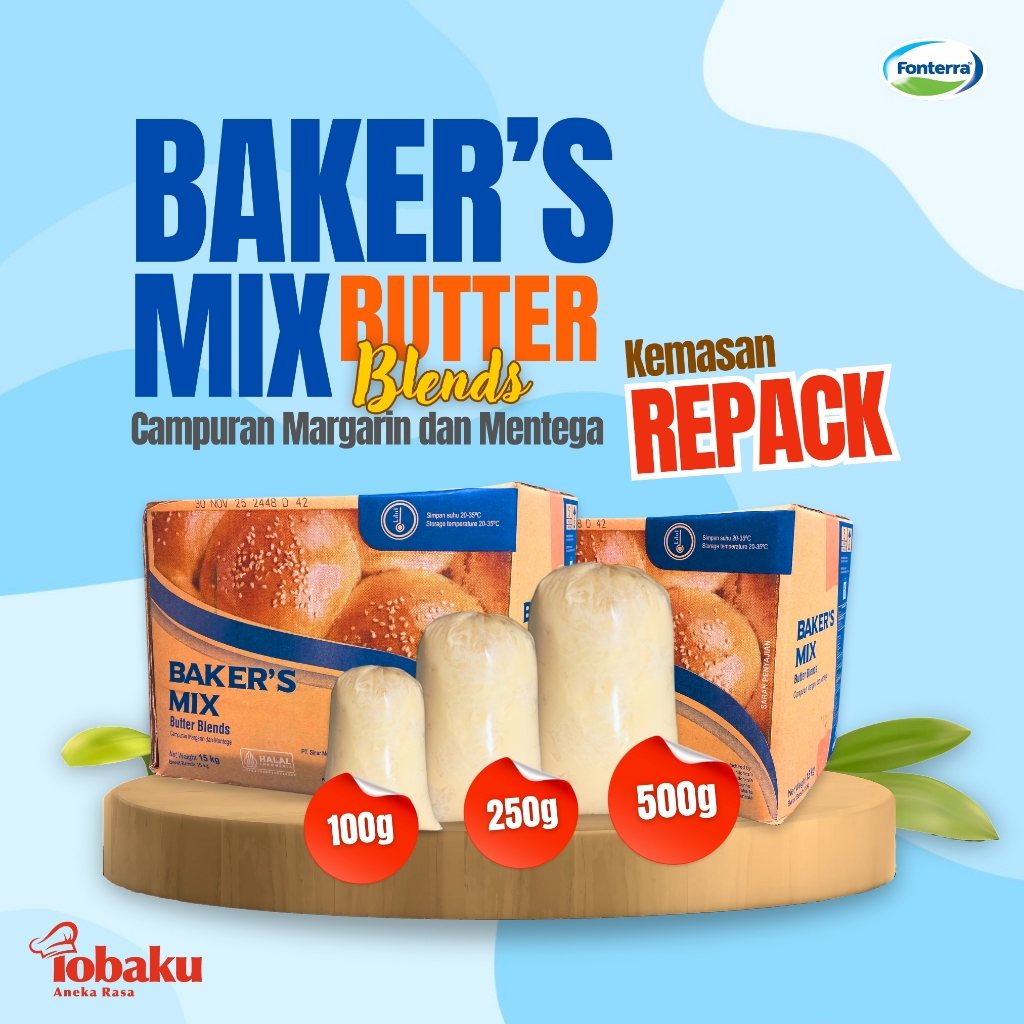 

BAKER'S MIX Butter Blends - Campuran Mentega & Margarin Kemasan REPACK 100g, 250g, 500g _