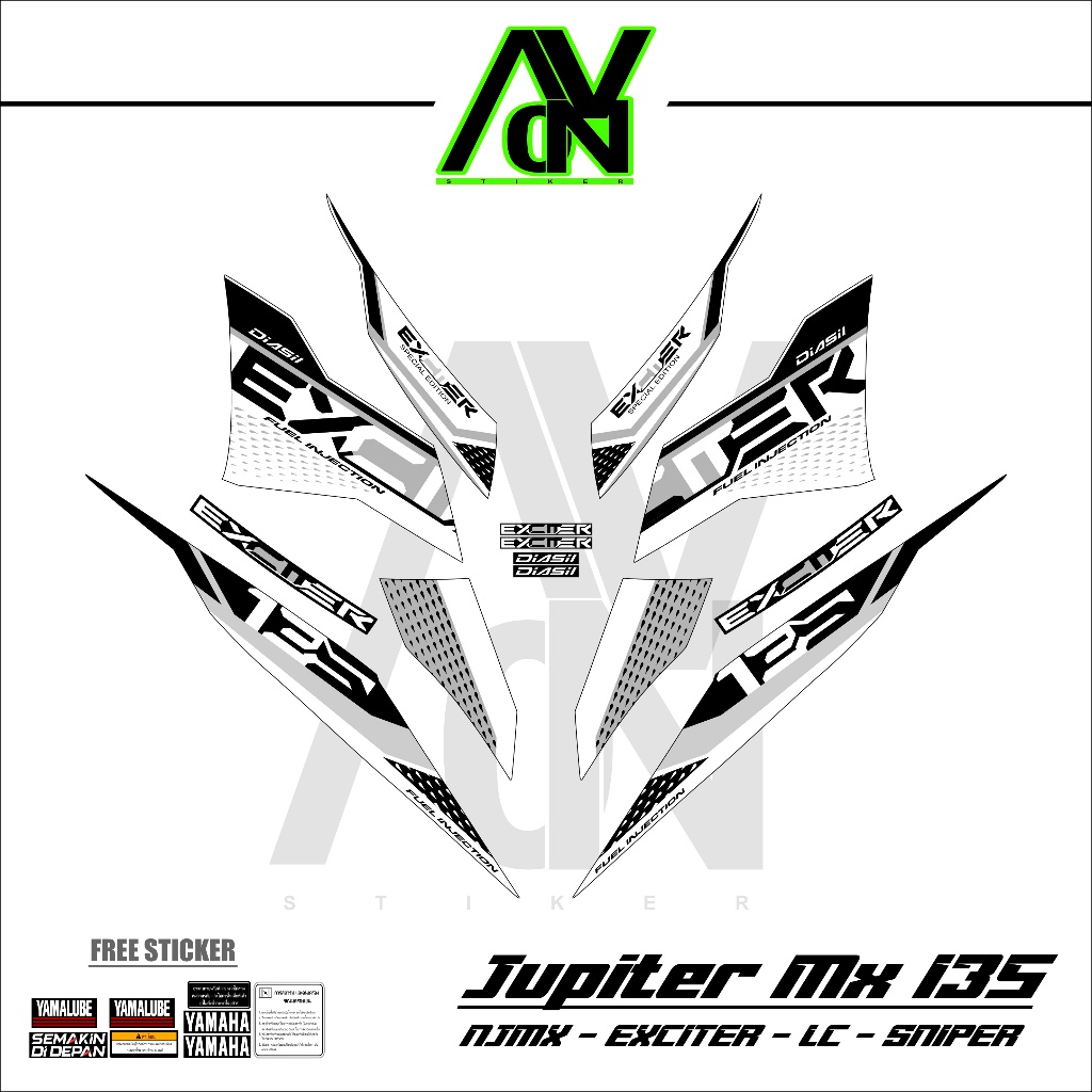STIKER STRIPING JUPITER MX NEW 135 GRAFIS VARIASI 012 BIRU