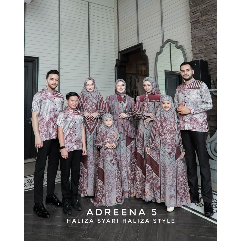 ADREENA 5 FAMILY COUPLE KELUARGA GAMIS SCARF KHIMAR DAILY DRESS BY HALIZA SYARI