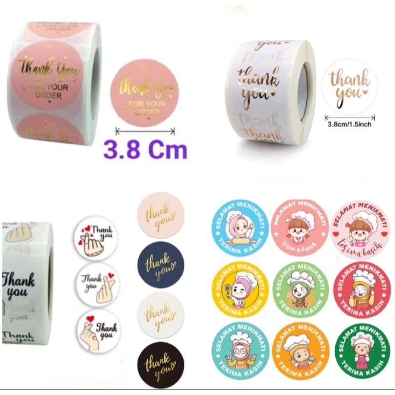 

100 Pcs/500 Pcs Stiker Label THANK YOU dan SELAMAT MENIKMATI - TY3R