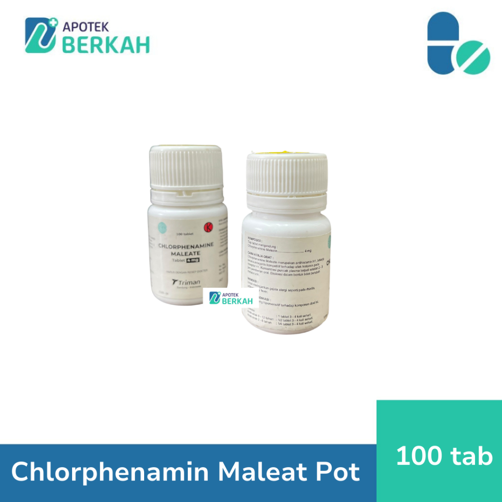 CTM pot Obat Anti Alergi - 100 tablet