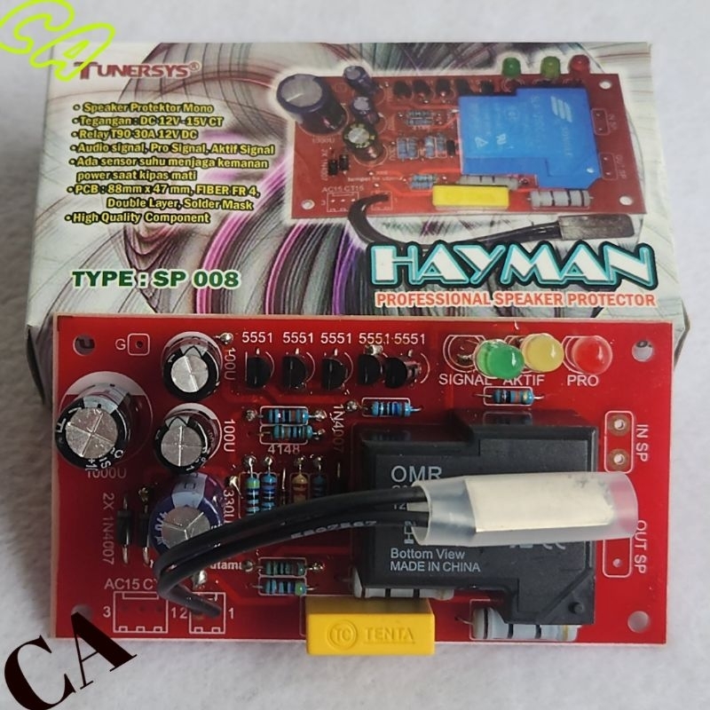 KIT SPEAKER PROTECTOR PROTEKTOR MONO 30A 12V FIBER HAYMAN by TUNERSYS