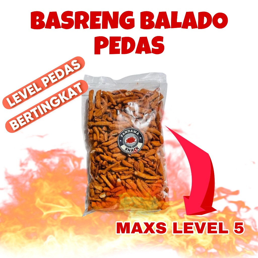 

( BISA COD ) Basreng pedas balado LEVEL 1 - 2 - 3 - 4 - 5 original pedas gurih