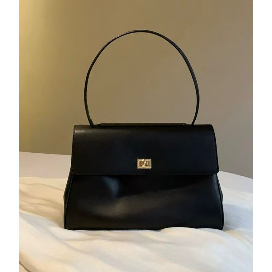 CHIO'2nd TAS JINJING TANGAN KERJA FORMAL SATCHEL TOP HANDLE BAG - BLACK C2B015