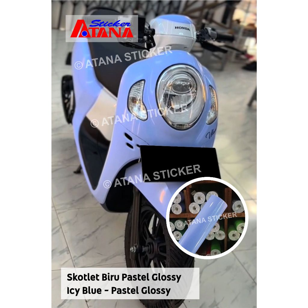 Skotlet Biru Pastel Glossy Icy Ice Blue Candy Muda Sky Light Misty  Mengkilap PPF VPF Metalik Cuttin