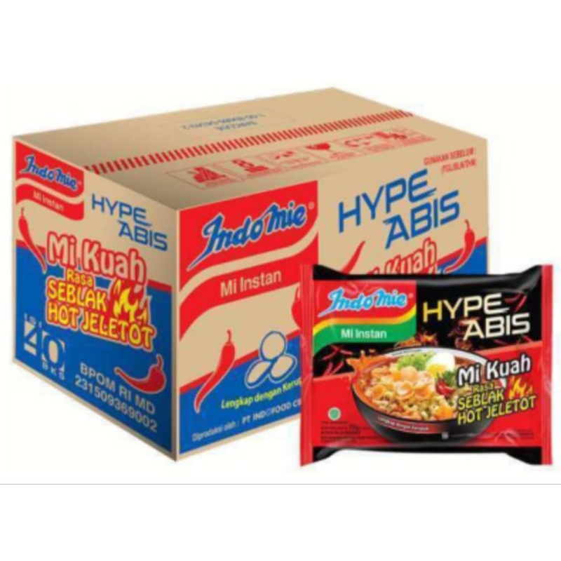 

INDOMIE Seblak Hot Jeletot 1 Dus isi 40 Bks