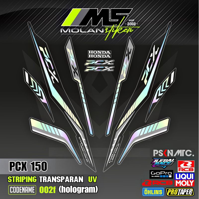 Decal Sticker Striping Variasi Transparan Uv PCX 150 2018-2021 Honda PCX Abs PCX Lokal Pcx 150 Thail