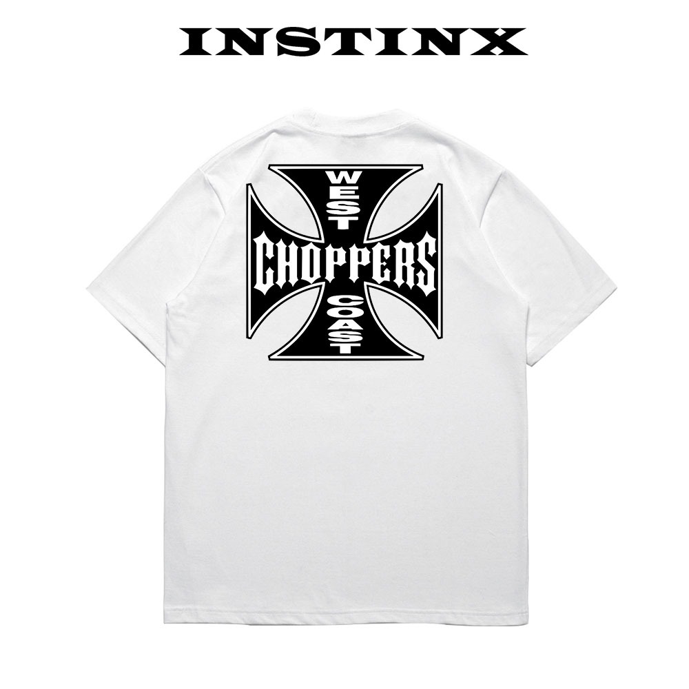 INSTINX  - T - SHIRT KAOS WEST COAST CHOPPER UNISEX BLACK AND WHITE