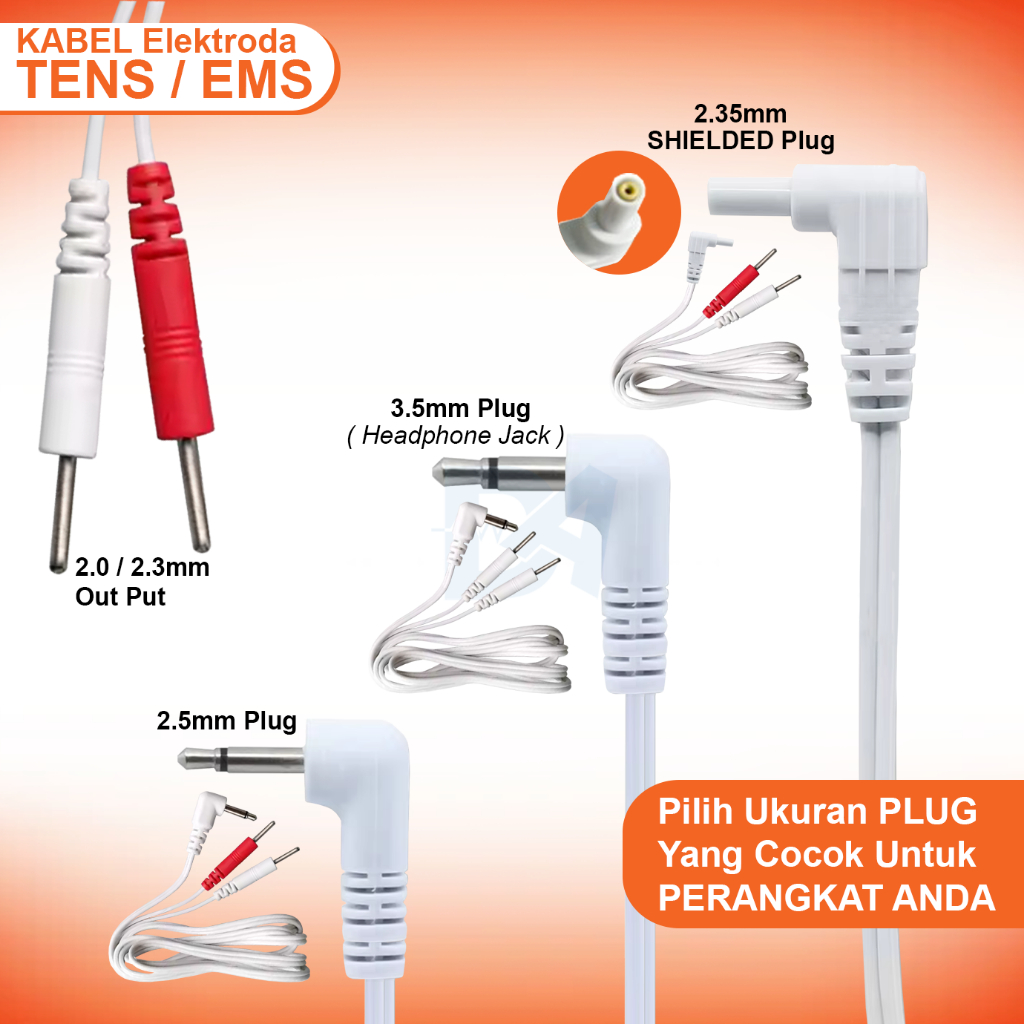 Kabel TENS EMS Plug 2.35mm | 2.5mm | 3.5mm Out Put PIN 2.0/2.3mm