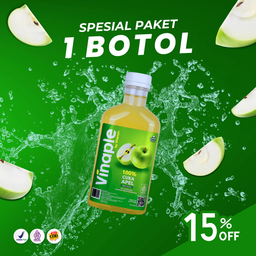 

Cuka Apel With Mother Vinaple 1 Botol Original