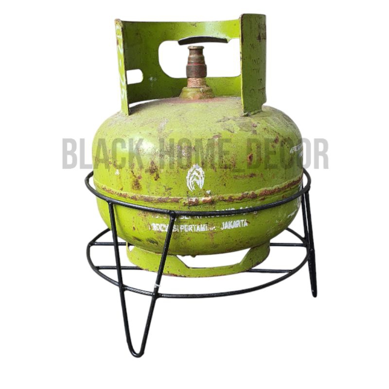 Tatakan Tabung Gas elpiji,Rak Gas,Rak elpiji,Rak Dapur Aesthetic Putih / Hitam Rak Penyimpanan Gas E