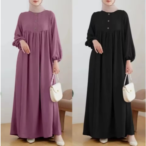 H723 Muslim Women's Long Dress Solid Color Loose Fit Fashionable Casual Kaftan Sleeveless Foulard Wr