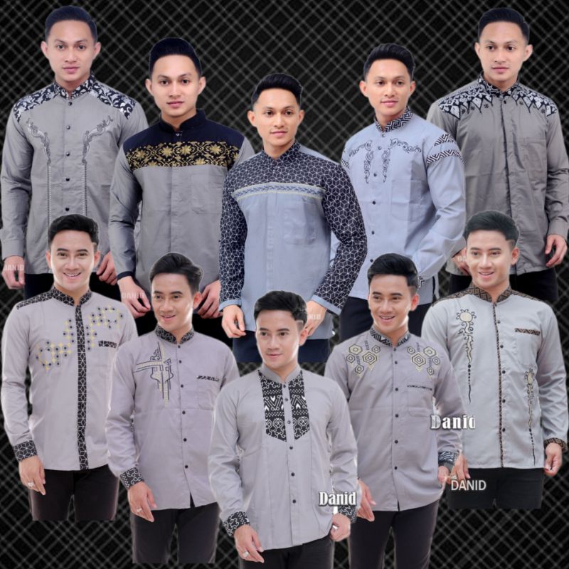 New Kemko Pria Panjang Polos Warna Abu-abu/Grey / Silver Kombinasi Bordir Model Terbaru 2025 Origina