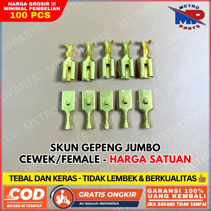 TERMINAL CEWE JUMBO 7,8MM / SKUN CEWE JUMBO / SKUN KABEL GEPENG FEMALE JUMBO / TERMINAL KABEL GEPENG