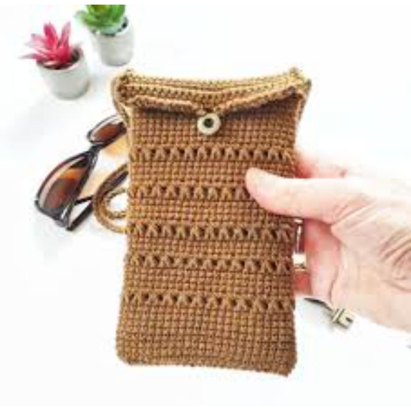 TAS RAJUT HP UNIK COKLAT