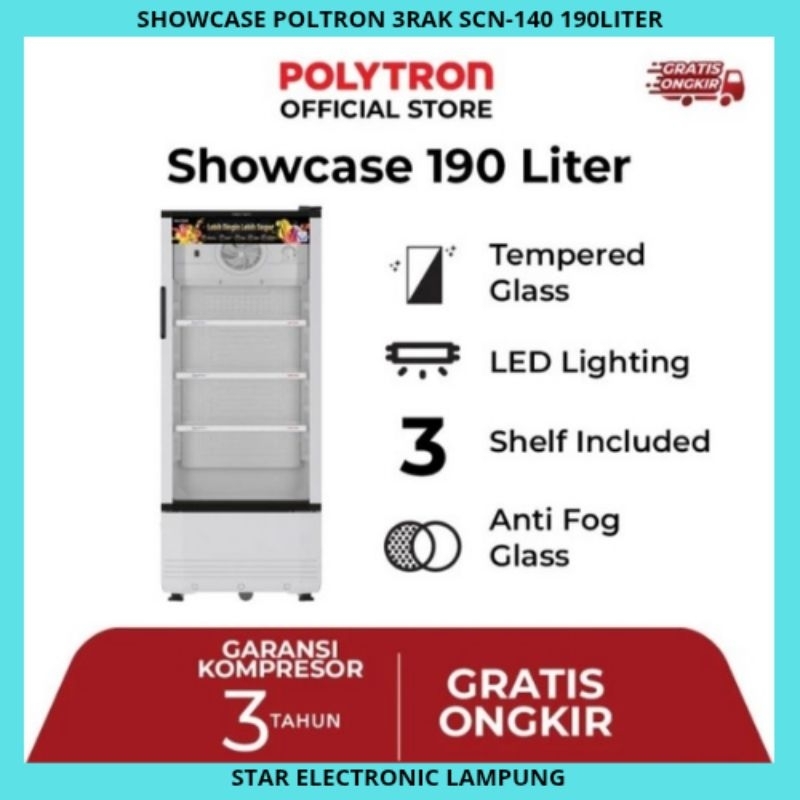 SHOWCASE POLYTRON 3 RAK SCN-140 190LITER SHOWCASE POLYTRON 3 RAK
