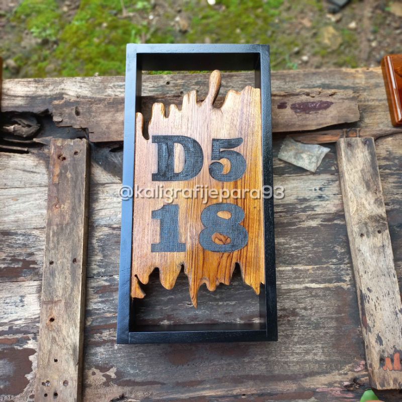 Papan Nomor Rumah, Nomer Rumah Minimalis Kayu Jati, Custom Plat Nompor Rumah Aesthetic