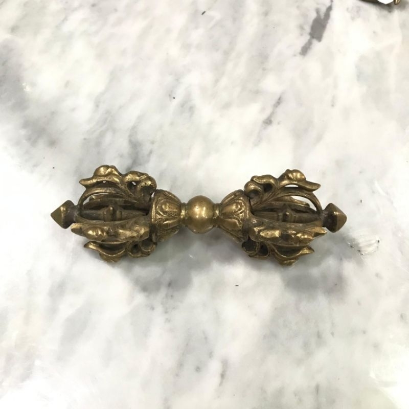 Vajra Dewa Indra Buddha Tibet Ukir Kuningan Small Lawas Jadul Tua