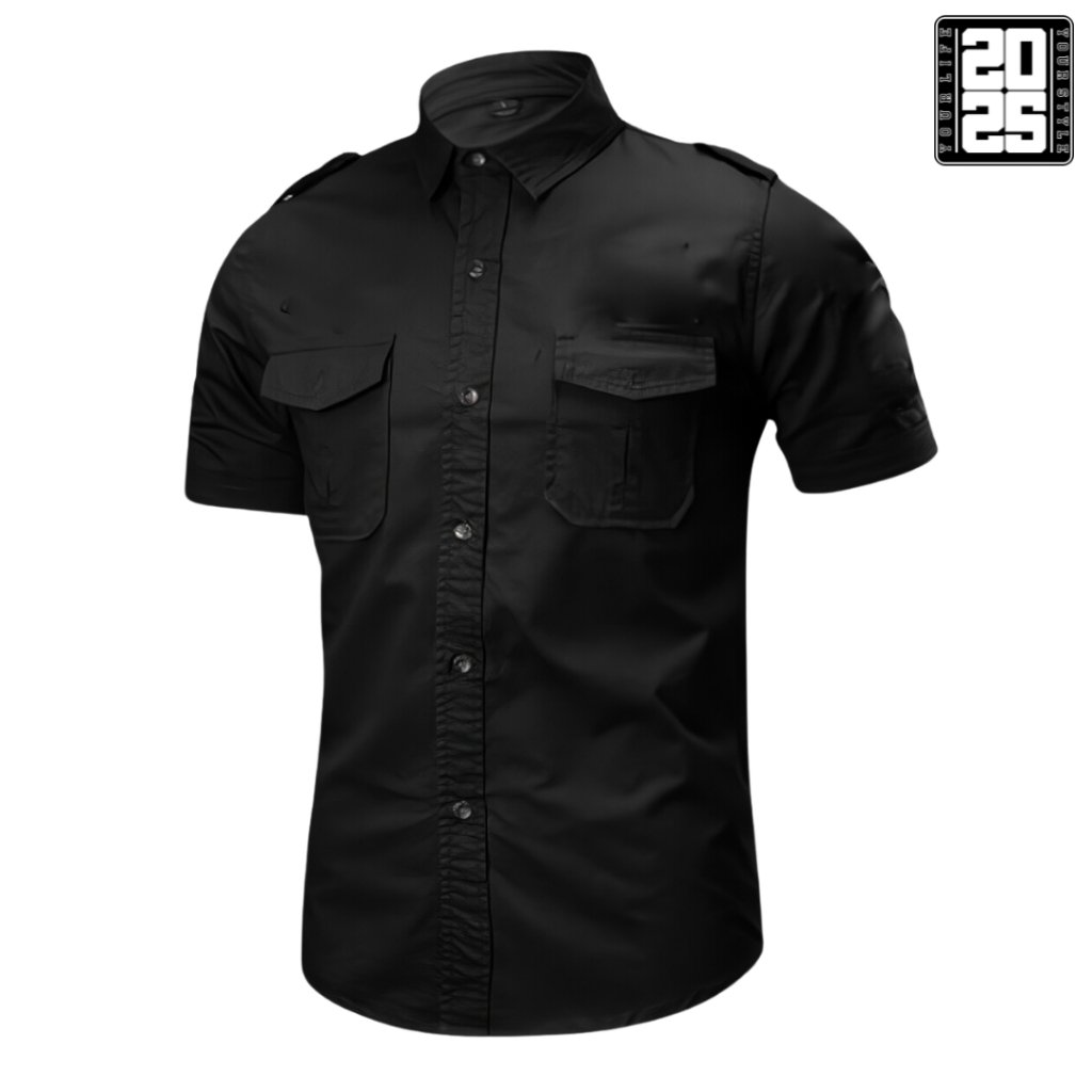 Kemeja Tactical Hitam / Kemeja Tactical / Kemeja Tactical Pria / Kemeja Tactical Lengan Pendek / Kem