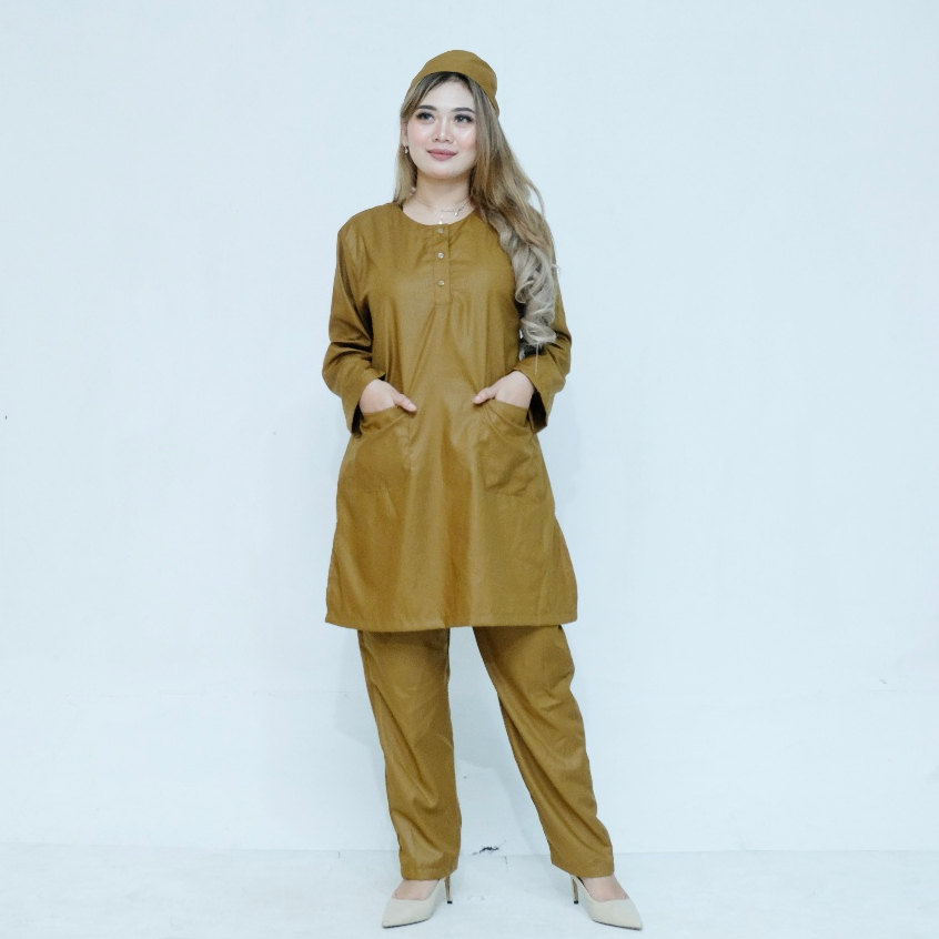 Baju ok tunik lengan panjang toyobo busui baju jaga perawat scrub medis