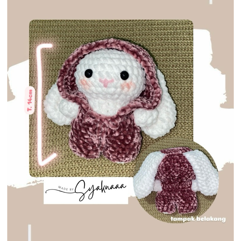 Amigurumi Boneka Rajut Plushie Kelinci Putih Mini