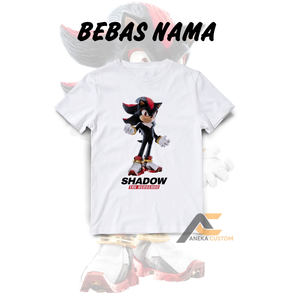 BAJU ANAK SHADOW THE HEDGEHOG / KAOS ANAK KARAKTER SHADOW SONIC THE HEDGEHOG BISA TAMBAH NAMA